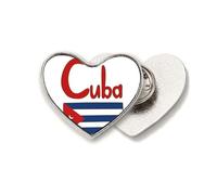 Cuba National Flag Red Blue Pattern Heart Metal Pin Brooch Clip Love