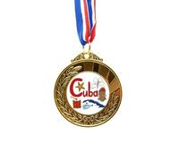 Cuba National symbol Landmark Pattern Gold Award Winner Medal First Place Ribbon
