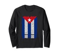 Cuba Palestine Flag Cuban Palestinian Heritage keffiyeh Long Sleeve T-Shirt