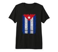 Cuba Palestine Flag Cuban Palestinian Heritage keffiyeh Premium T-Shirt