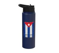 Cuba Palestine Flag Cuban Palestinian Heritage keffiyeh Stainless Steel Insulated Water Bottle
