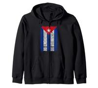 Cuba Palestine Flag Cuban Palestinian Heritage keffiyeh Zip Hoodie