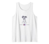 Cuba Palm Trees Cuban Flag Island Caribbean Sea Souvenir Tank Top
