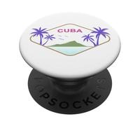 Cuba Palm Trees Island Caribbean Holiday in Havana Souvenir PopSockets Adhesive PopGrip