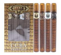 Cuba Prestige for Men 4 Pc Gift Set - Classic, Black, Platinum, Legacy EDT Spray 1.17oz Each