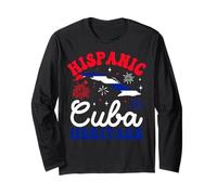 Cuba Pride Flag Hispanic Heritage Month Long Sleeve T-Shirt