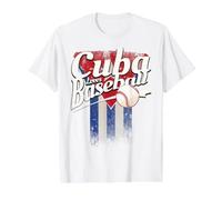 Cuba Shirt Baseball Fan Cuban Flag Value Graphic T-Shirt, Men, White, S