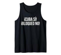 Cuba Si Bloqueo No Cuban Slogan Spanish Phrase Tank Top