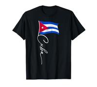 Cuba Signature Flag Patriotic Cuban Flag Hispanic T-Shirt