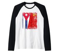Cuba Soviet Union Flag Cuban CCCP Heritage Raglan Baseball Tee