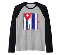 Cuba Thailand Half Flag Cuban Thai Roots Raglan Baseball Tee