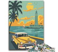Cuba Travel Poster Jigsaw Puzzles for Teenagers, Toys Educational Games Stress Relieving Wishlist with Santa Claus 2000pcs(70x100cm)