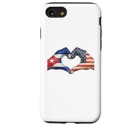 Cuba USA Flag Heart Hands Vintage Unity Culture Art Case for iPhone SE (2020) / 7/8