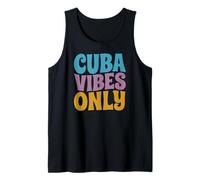 Cuba Vibes Only, Fun Colorful Typography, Cuban Travel Lover Tank Top