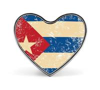 Cuba Vintage Flag Heart Metal Brooches 1 Inch Decorative Badges Exquisite Decorations Pins for Clothing