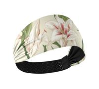Cuba White Ginger Lily Beauty Summer no Slip Headbands for Women's Hair Elastic sweatbands for Daily use Running Running YogaColorful Duchshund Dog Stars