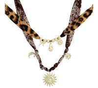 CUBACO 2 Pcs Scarf Necklace with Charm Bandana Necklace with Charms, Adjustable Silk Tie Statement Choker Necklace Boho Necklaces for Women Birthday Valentines Day Gift, one size fit all, Fabric, Zinc