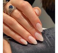 Cubahop 24pcs Almond Nude Gradient Nails Full Cover Fake Nails Stick on Nails for Women and Girls