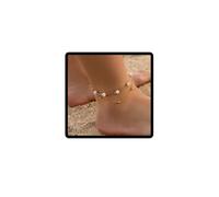 Cubahop Double Layer Beach Bling Crystal Anklets Ankle Bracelets Summer Foot Accessories Jewelry for Women and Girls (Silver)