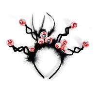 Cubahop Halloween Bat Hair Band Black Big Flower Band Eyeball headband terrifying red blood for Women and Girls (B)
