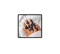 Cubahop Snake Rings Set Open Serpent Stacking Rings Gothic Animal Band Rings Adjustable Knuckle Ring Set for Women Girls (Black)