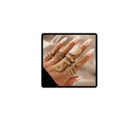 Cubahop Snake Rings Set Open Serpent Stacking Rings Gothic Animal Band Rings Adjustable Knuckle Ring Set for Women Girls (Gold)