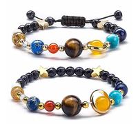 Cubahop Star Bracelets Universe Galaxy Solar System Eight Planets Natural Stone Sky Agate Beaded Bracelets