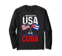 Cuban American My History Began In Cuba Pride Vintage Long Sleeve T-Shirt