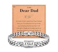 Cuban Bracelet Engraved Stainless Steel Bracelet Gifts for Son Grandson Nephew Brother Dad Husband, Easter Graduation Christmas Valentines Fathers Day Birthday Gifts for Boys Teens Him Men, 8.2