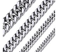 Cuban Chain 20 Inch Silver Chain Mens Necklace for Men Stainless Steel Chain Necklace