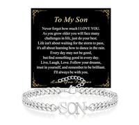 Cuban Chain Bracelet Gifts for Son on Birthday Fathers Day Graduation