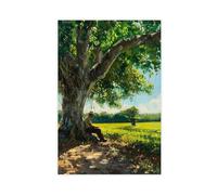 Cuban Cigar Farmer Resting Under Tree, Stunning Country Life Canvas Poster Wall Art Decor Print Picture Paintings for Living Room Bedroom Decoration 08x12inch(20x30cm)