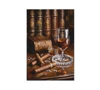 Cuban Cigar Giclee Print, Handcrafted Rustic Art for Living Room Decoration Canvas Poster Bedroom Decor Landscape Office Room Decor Gift 20x30inch(50x75cm)