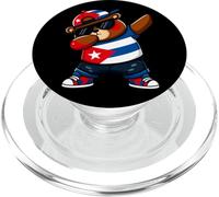 Cuban Dabbing Bear Cuba Flag Boy Kids Hispanic Heritage PopSockets PopGrip for MagSafe
