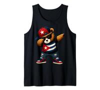 Cuban Dabbing Bear Cuba Flag Boy Kids Hispanic Heritage Tank Top