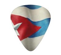 Cuban-Flag 12 Pack Guitar Picks With 3 Thicknesses And Storage Box, Abs Plectrums For Electric Bass Guitar Players