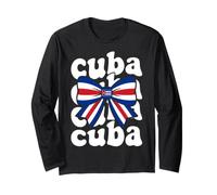 Cuban Flag Bow Graphic Design - Cuba Heritage Long Sleeve T-Shirt
