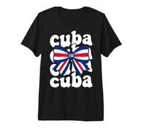Cuban Flag Bow Graphic Design - Cuba Heritage Premium T-Shirt