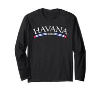 Cuban Flag Cuba Havana Caribbean Vacation Long Sleeve T-Shirt