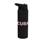 Cuban Flag Cuba Havana Caribbean Vacation Stainless Steel Insulated Water Bottle