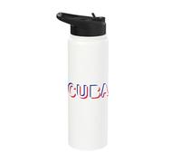 Cuban Flag Cuba Havana Caribbean Vacation Stainless Steel Insulated Water Bottle