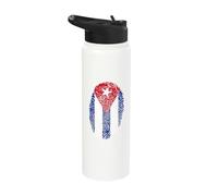 Cuban Flag Cuba Miami Spanish Cuban Roots T-Shirt Stainless Steel Insulated Water Bottle