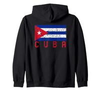 Cuban Flag Distressed Men Women Kids Cuba Zip Hoodie
