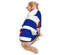 Cuban Flag Dog Hoodie for Medium and Large Dogs â€“ Soft Polyester Pet Clothes, Suitable for All Seasons
