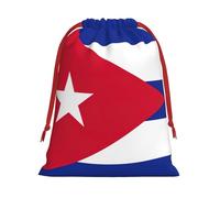 Cuban Flag Drawstring Gift Bag Holiday Present Goody Bags For Xmas Party Reusable Storage Pouches