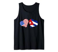 Cuban Flag Heart America USA Cuban Roots Cuban Pride Cuba Tank Top