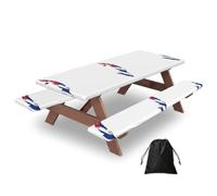 Cuban Flag Map Print Camping Essentials Waterproof Camping Table And Bench Cover With Drawstring Bag 183 Cm