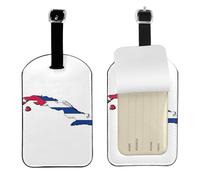 Cuban Flag Map Printed Suitcase Tag, Microfiber Leather Travel Shield, Secure Privacy Label, for Backpack ID