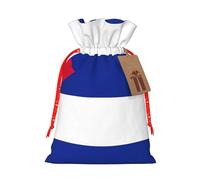 Cuban Flag Print Christmas Bag Drawstring Bags For Holiday Presents Xmas Sack Party Decor Gift