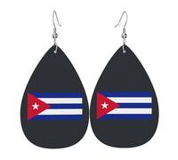 Cuban Flag Print Double-Sided Drop Earrings, Accessories,Dangle Earrings For Women All Occasions